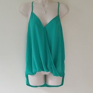 Teal tank blouse